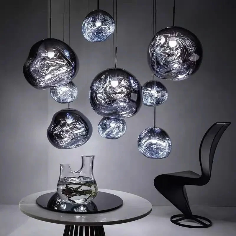 Nordic modern minimalist light luxury glass chandelier bedroom porch balcony aisle cloakroom starry chandelier