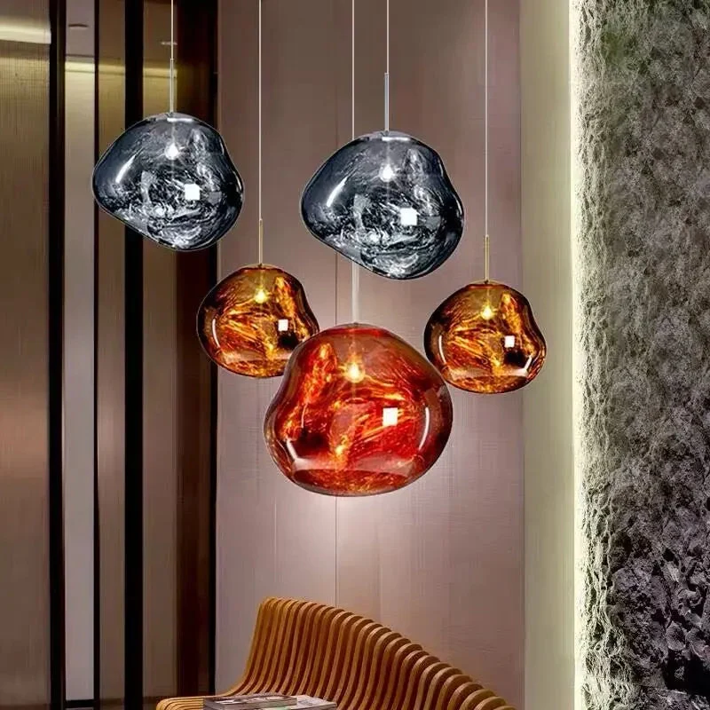 Nordic modern minimalist light luxury glass chandelier bedroom porch balcony aisle cloakroom starry chandelier