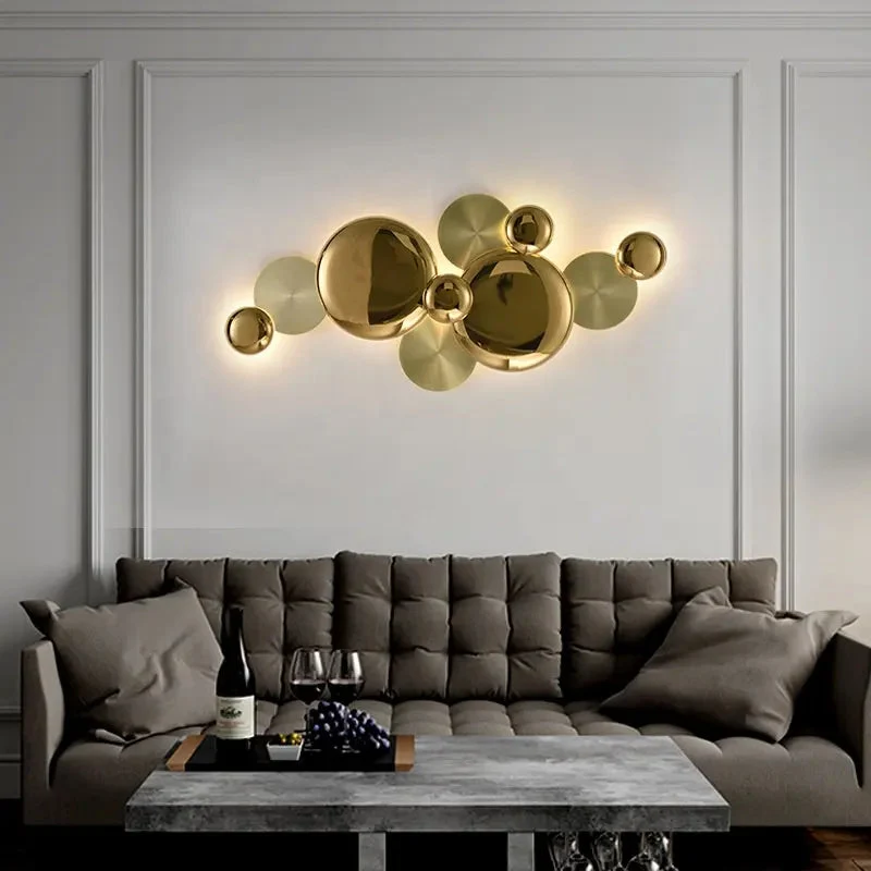 Modern Creative Wall Lamp Living Room Bedroom Luxury Golden Background Wall Combination Decorative Ins Trendy Wall Lamps Fixture