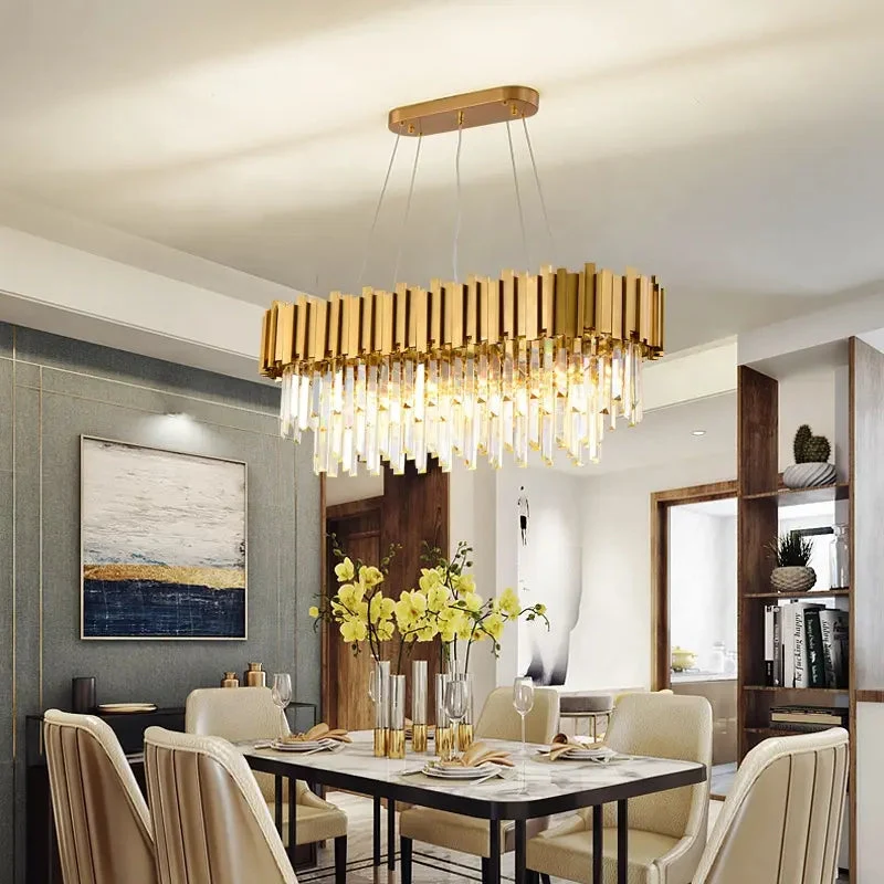 Modern Chandelier Ceiling Light Modern Crystal Chandelier Gold Round Cake Lamp Pendant Light for Hotel Villa Crystal LED