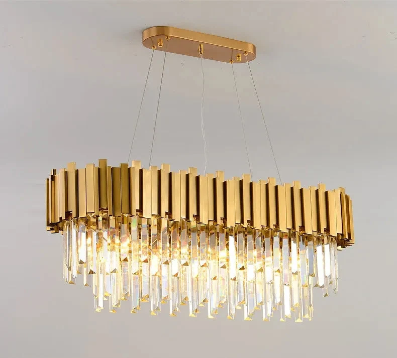Modern Chandelier Ceiling Light Modern Crystal Chandelier Gold Round Cake Lamp Pendant Light for Hotel Villa Crystal LED