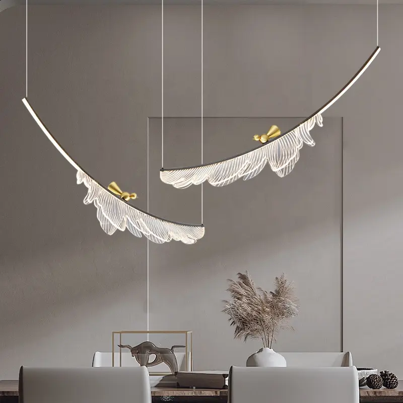 Art Design Leaves Chandeliers Feather Pendant Lights