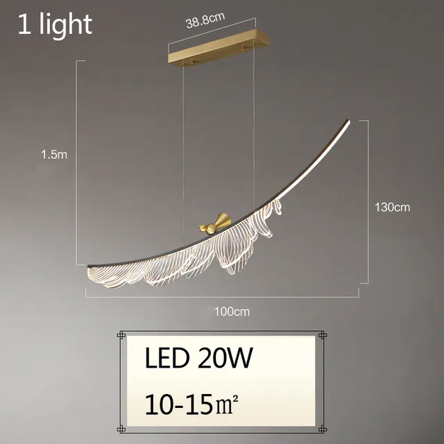 Art Design Leaves Chandeliers Feather Pendant Lights