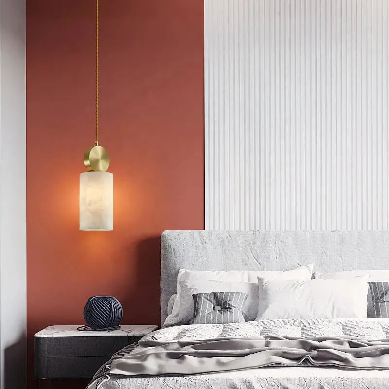 Nordic Modern Copper Marble Light Luxury Pendant Light For Bedroom Restaurant Bedside Lamp Creative Simple Small Chandelier