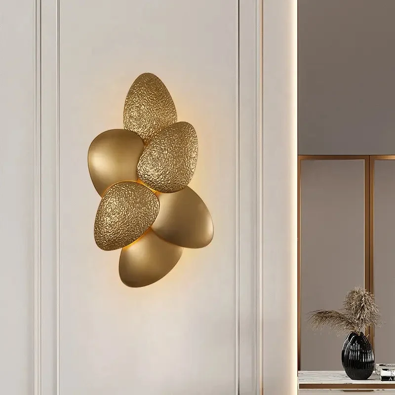 Postmodern Copper Metal wall lamp Bedroom Headboard Cobblestone Staircase Living Room Decoration TV Background Wall Lamp