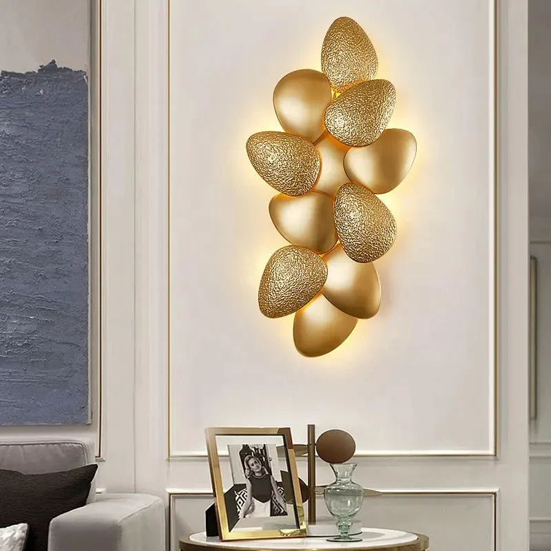 Postmodern Copper Metal wall lamp Bedroom Headboard Cobblestone Staircase Living Room Decoration TV Background Wall Lamp