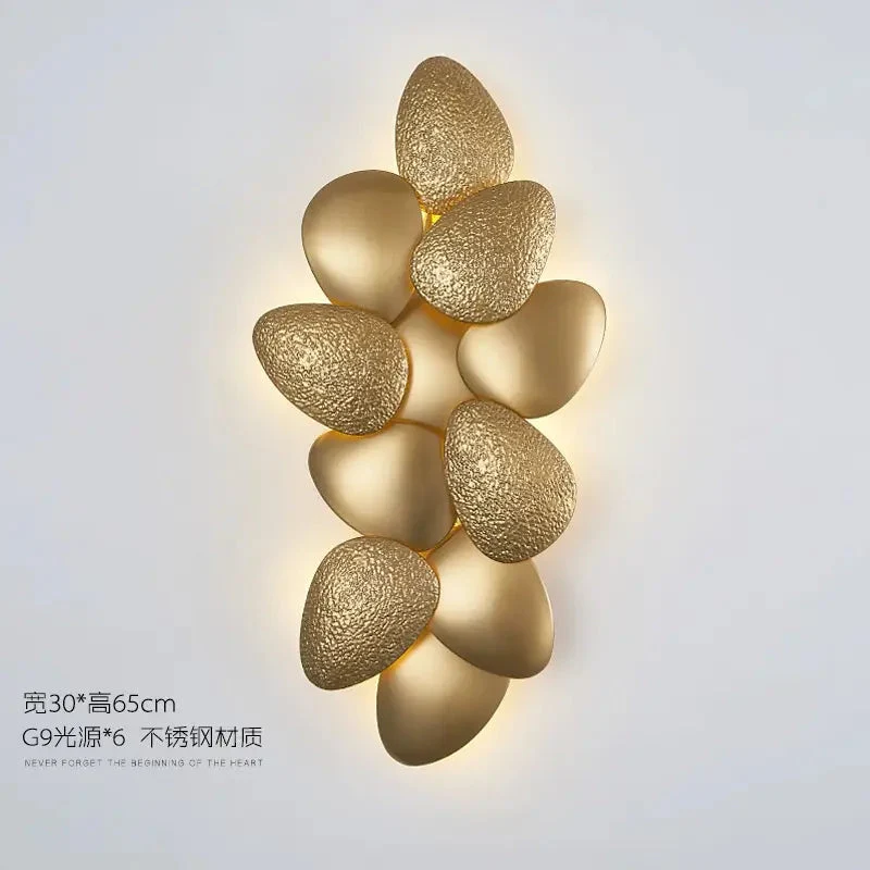 Postmodern Copper Metal wall lamp Bedroom Headboard Cobblestone Staircase Living Room Decoration TV Background Wall Lamp