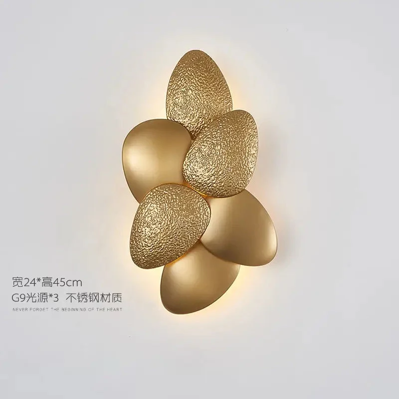 Postmodern Copper Metal wall lamp Bedroom Headboard Cobblestone Staircase Living Room Decoration TV Background Wall Lamp
