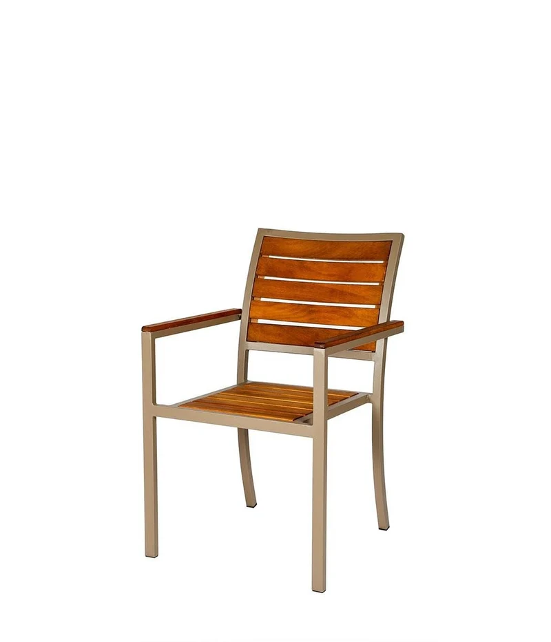 Sancrea April 619- Aluminium & Wood-Look Accent Chair