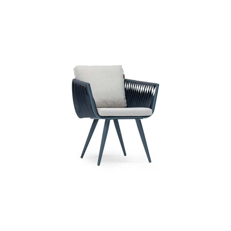 Sancrea Pure 617- Contemporary Aluminium & Rope Accent Chair