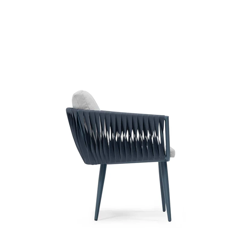 Sancrea Pure 617- Contemporary Aluminium & Rope Accent Chair