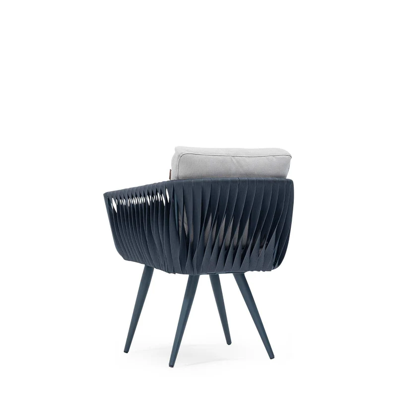 Sancrea Pure 617- Contemporary Aluminium & Rope Accent Chair