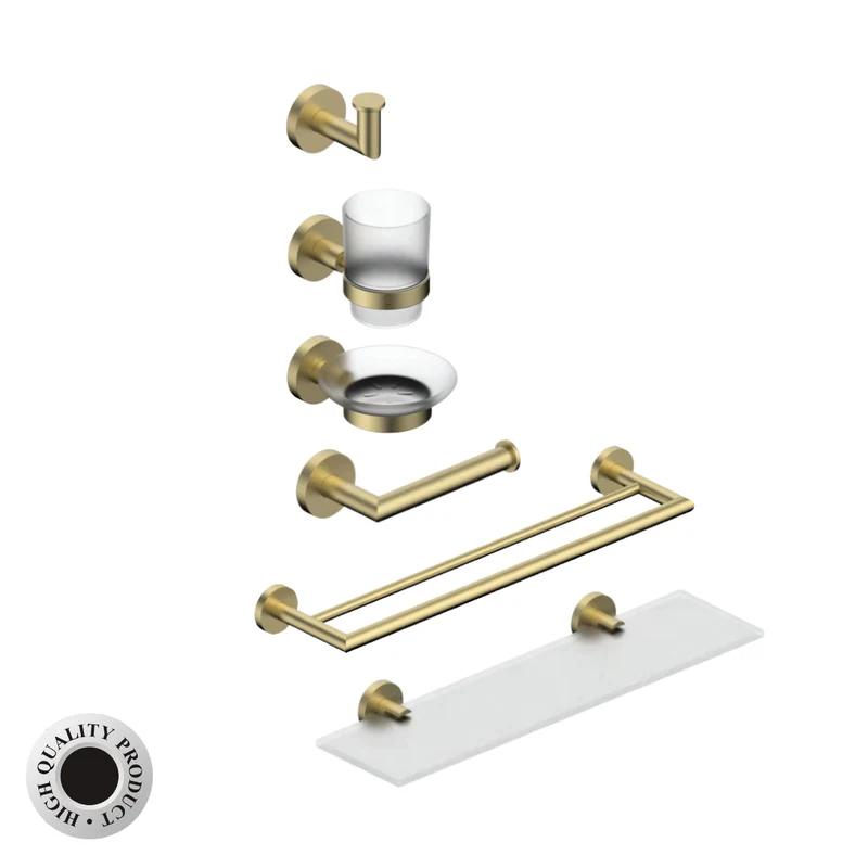 Coloseo Series 6pcs Set - Bathroom Accessories (Gunmetal / Matte Gold)