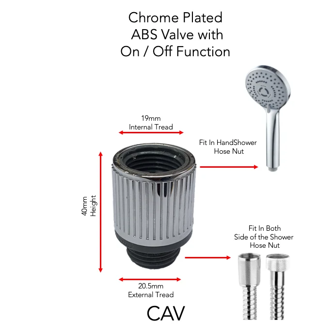 CAV - Chrome Plated ABS Valve with On / Off Function