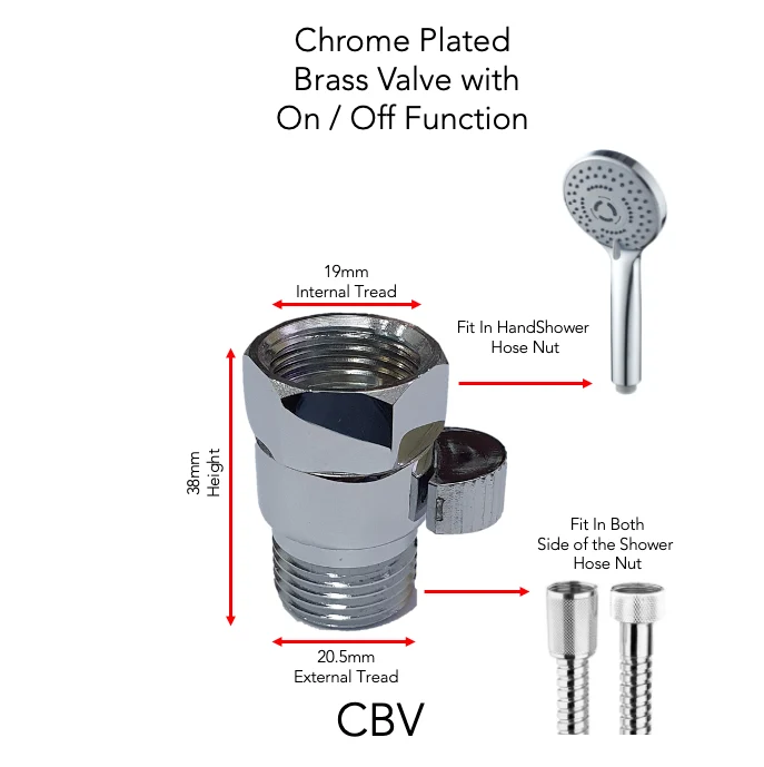CBV - Chrome Plated Brass Valve with On / Off Function