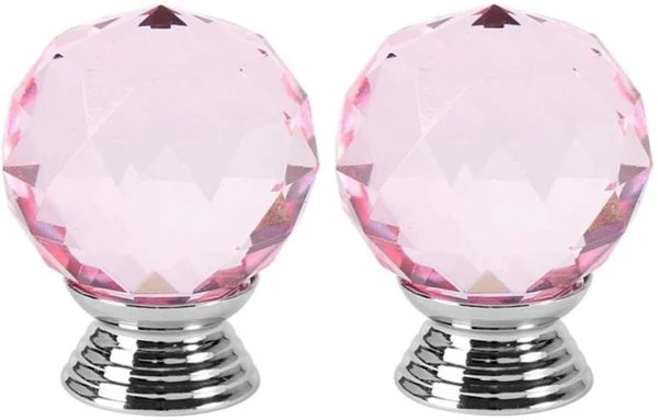 Vila Crystal Glass Diamond Shape Door Knob (1 pec) Drawer Pull Handle for Cabinet, Drawer, Cupboard, Wardrobe Home Decoration (30mm)