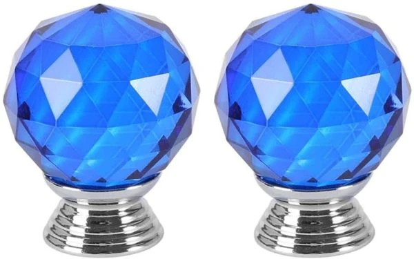 Vila Crystal Glass Diamond Shape Door Knob (1 pec) Drawer Pull Handle for Cabinet, Drawer, Cupboard, Wardrobe Home Decoration (30mm)