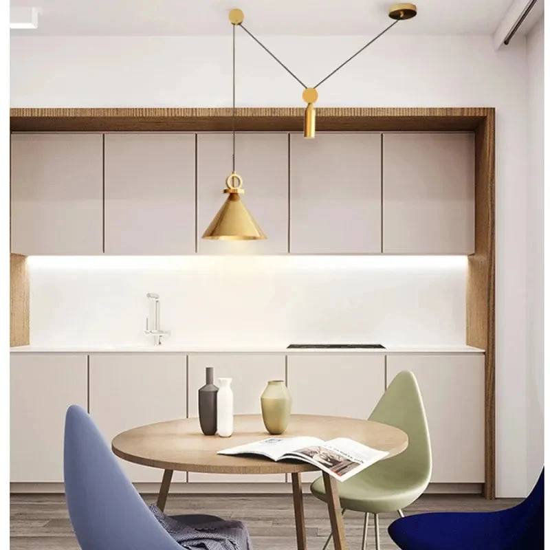 Gold LED pulley Pendant light Modern Fashion White Lamp For Dining Room Restaurant Bedroom Living Room Office Bar Droplight