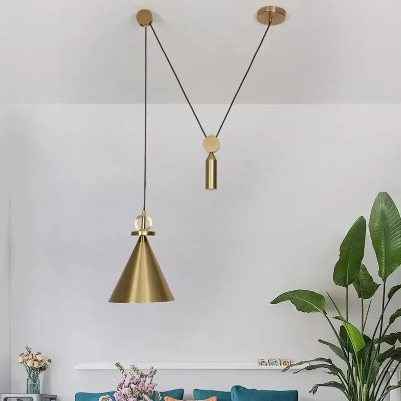 Gold LED pulley Pendant light Modern Fashion White Lamp For Dining Room Restaurant Bedroom Living Room Office Bar Droplight