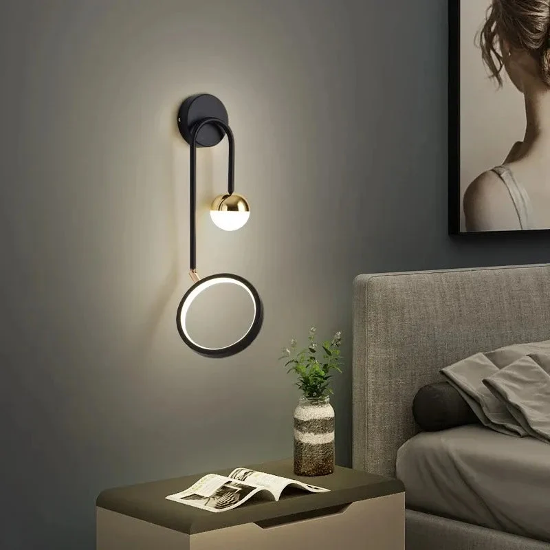 Modern Wall Lamp Retro Minimalist Background Light Stairwell Aisle Personalized Bedroom Bedside Nordic Creative Led Wall Lamps