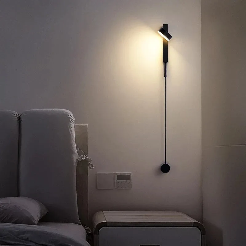 Bedroom Modern With Switch Pull Cord Adjustment Reading Wall Light