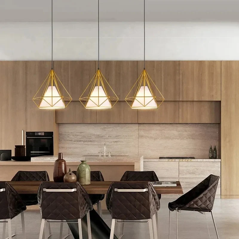 Modern chandelier interior lighting Nordic simple chandelier retro dining table kitchen island hanging lamp dining room lamp E27