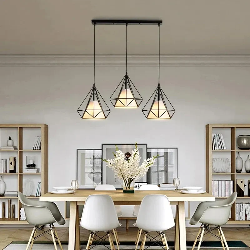 Modern chandelier interior lighting Nordic simple chandelier retro dining table kitchen island hanging lamp dining room lamp E27
