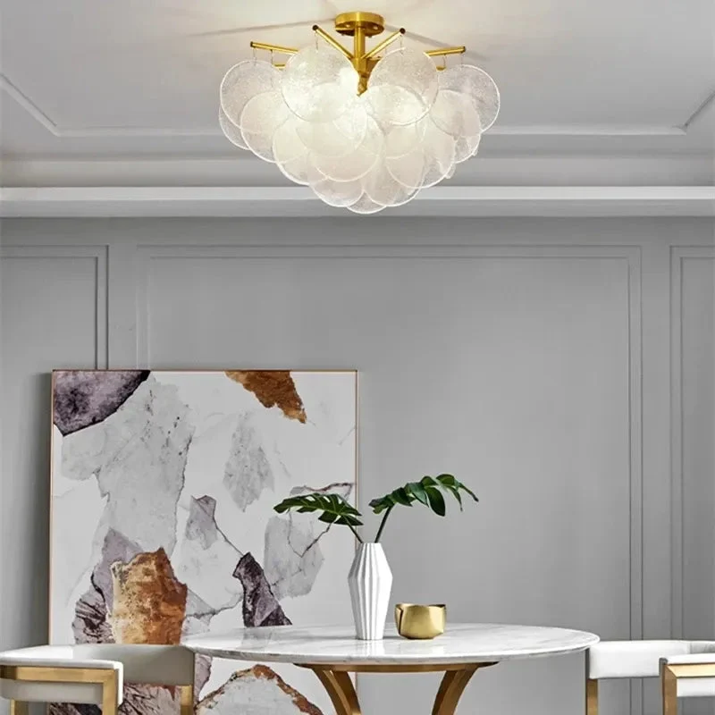 Glass Pendant Match LED Chandelier For Living Room Dining Bedroom Luxury Metal Indoor Decorations Lighting fixtures