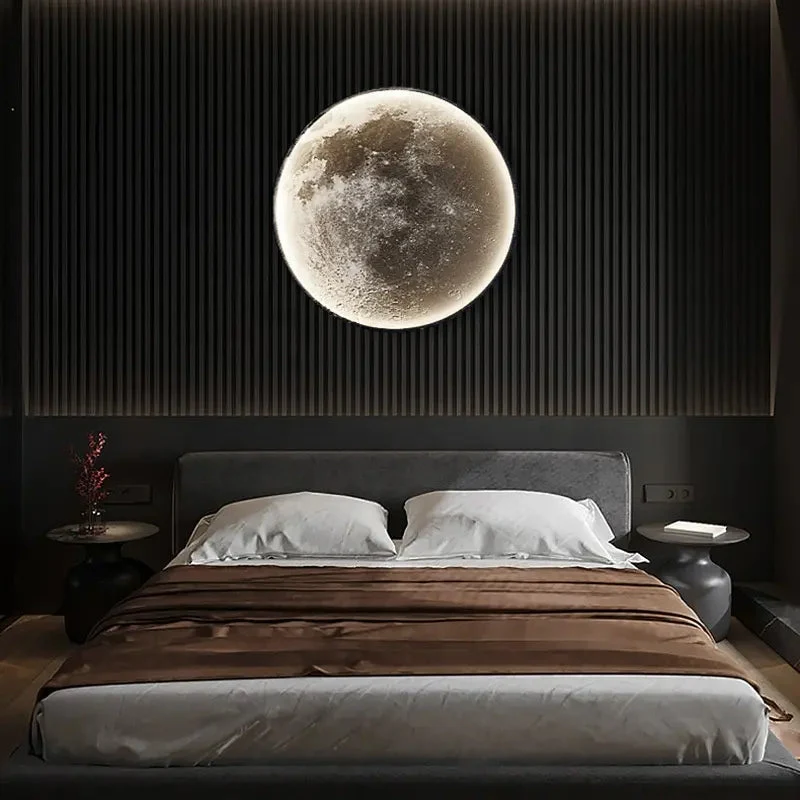 Nordic background wall moon mural lamp model room exhibition hall corridor wall lamp bedroom art decoration bedside lamp