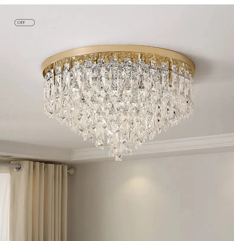 Modern Bedroom Crystals E14 Ceiling Lamp Lustre Lamp Steel Led Ceiling Lights Art Deco Led Chandelier Lighting Fixtures Lamp