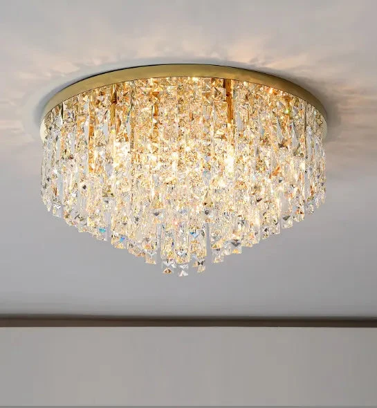 Modern Bedroom Crystals E14 Ceiling Lamp Lustre Lamp Steel Led Ceiling Lights Art Deco Led Chandelier Lighting Fixtures Lamp