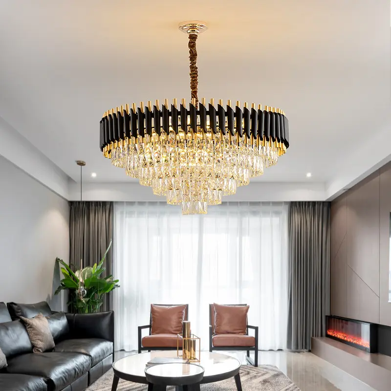 Modern Light Luxury Crystal Pendant Light For Hotel Villa Lobby Living Room Restaurant Chandelier High-end Design Pendant Lights