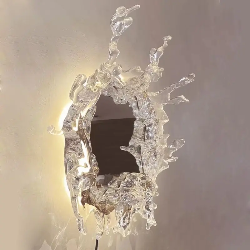 Modern Internet celebrity art mirror headlight bedroom decoration splash dressing mirror light hotel villa atmosphere light