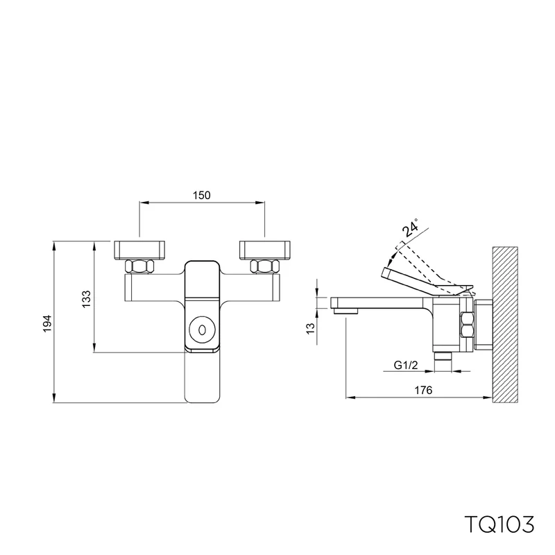 TQ103 - Quatrio Series - Bath & Shower Mixer