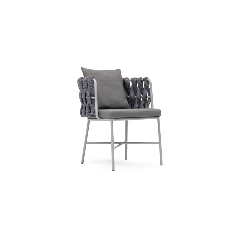 Sancrea Merlin 631 – Rope-Wrapped Aluminium Dining & Accent Chair