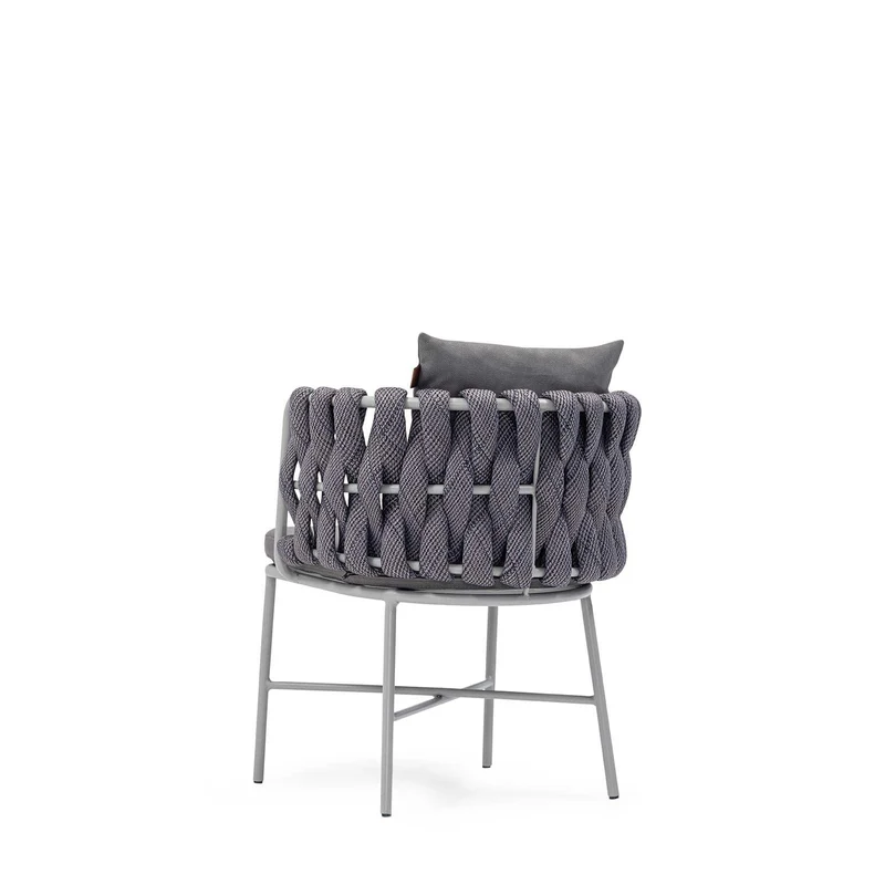 Sancrea Merlin 631 – Rope-Wrapped Aluminium Dining & Accent Chair