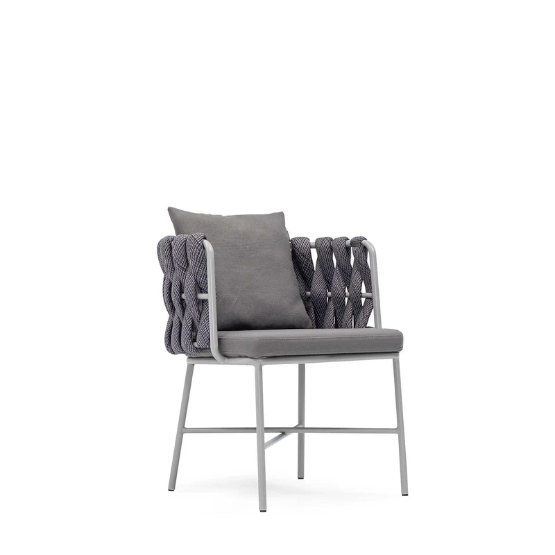 Sancrea Merlin 631 – Rope-Wrapped Aluminium Dining & Accent Chair
