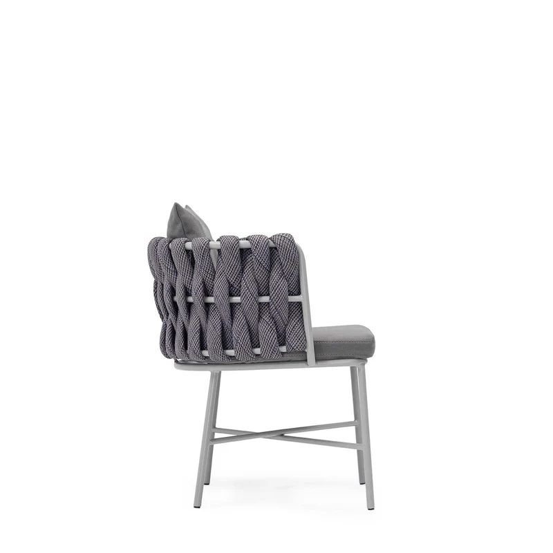 Sancrea Merlin 631 – Rope-Wrapped Aluminium Dining & Accent Chair