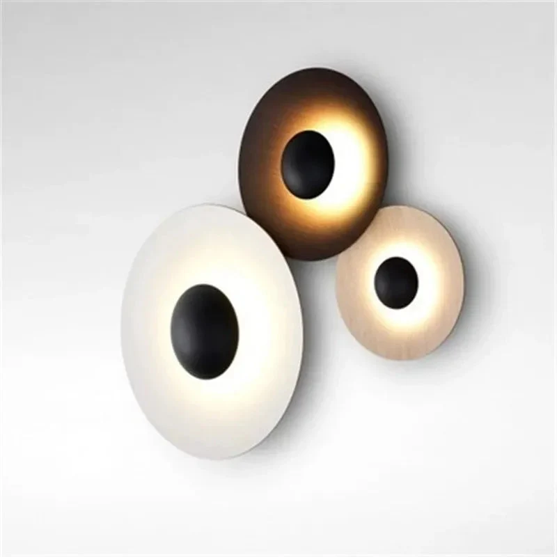 Post-modern creative wood grain living room art wall lamp bedside bedroom sofa wall lamp designer study model room