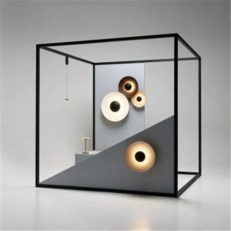 Post-modern creative wood grain living room art wall lamp bedside bedroom sofa wall lamp designer study model room