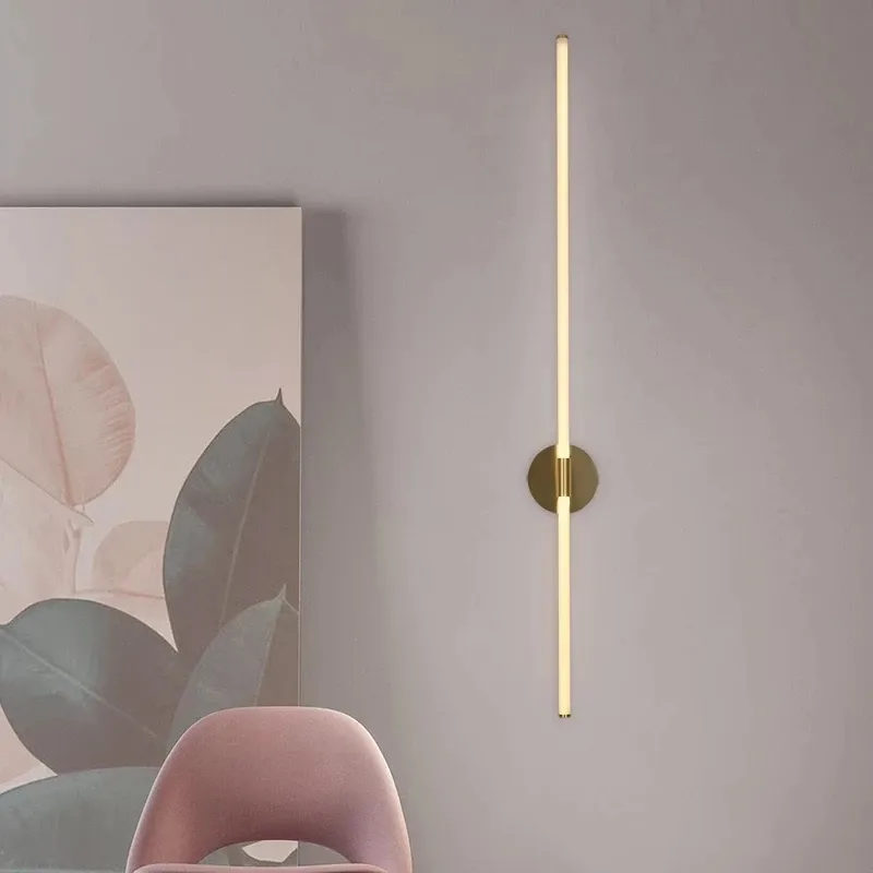 Nordic Gold LED Wall lamp bedroom bedside aisle living room lamps loft study rotating reading wall sconce lights for home