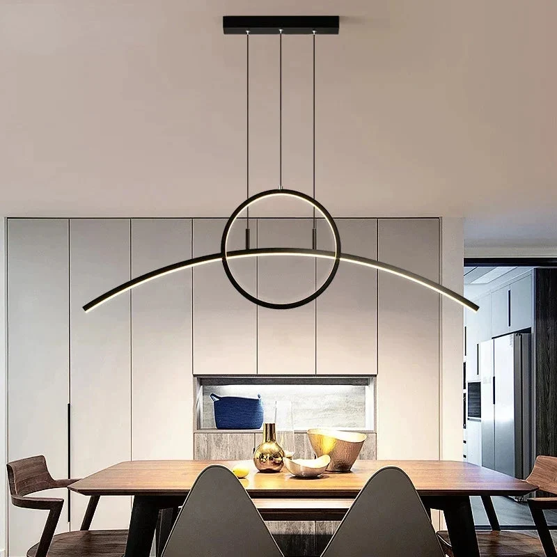LED Modern Minimalist Light Dining Room Creative Personality Style Dining Table Bar Counter Study Room Light Fixtures