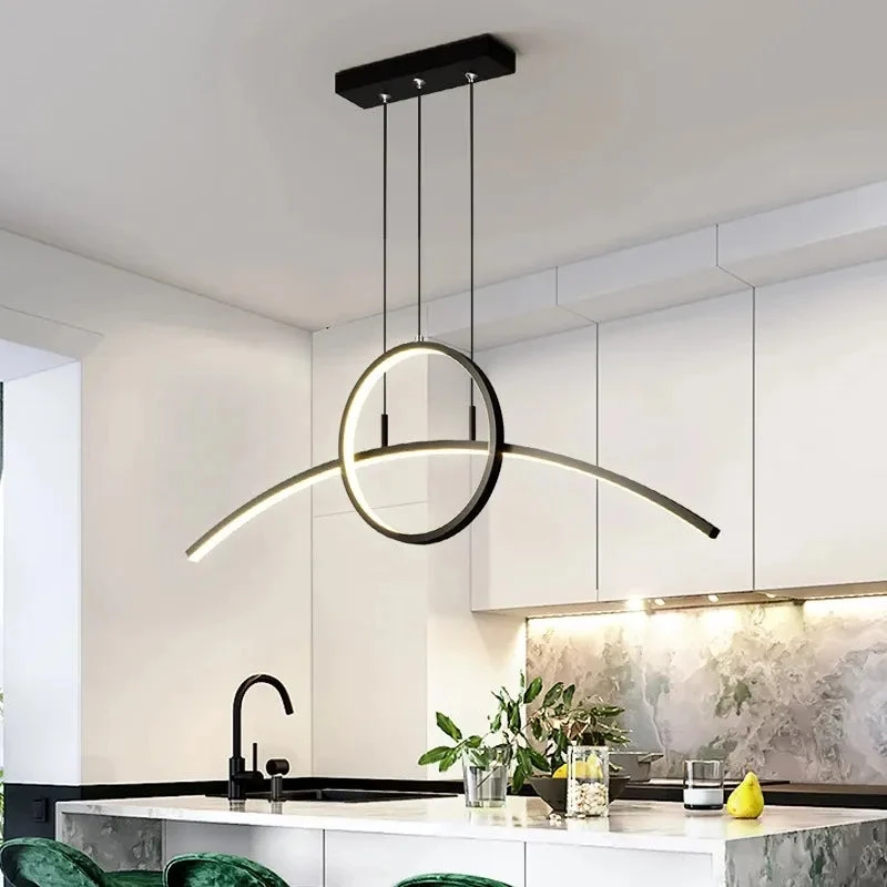 LED Modern Minimalist Light Dining Room Creative Personality Style Dining Table Bar Counter Study Room Light Fixtures