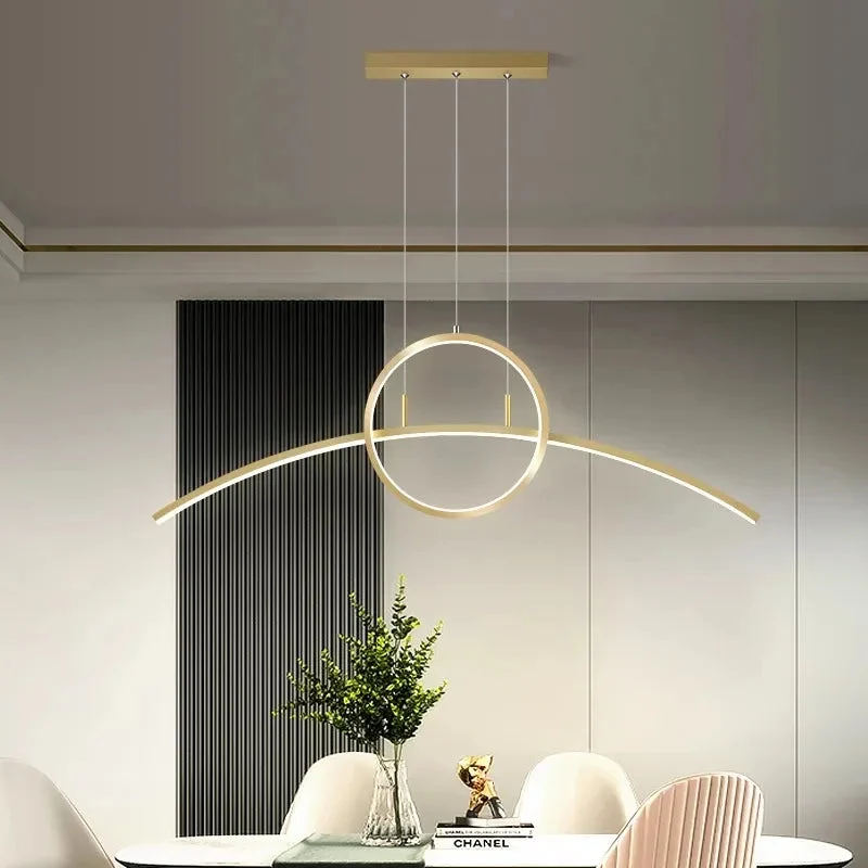 LED Modern Minimalist Light Dining Room Creative Personality Style Dining Table Bar Counter Study Room Light Fixtures