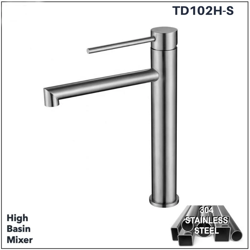 TD102H-S - High Basin Mixer (304 Stainless Steel)