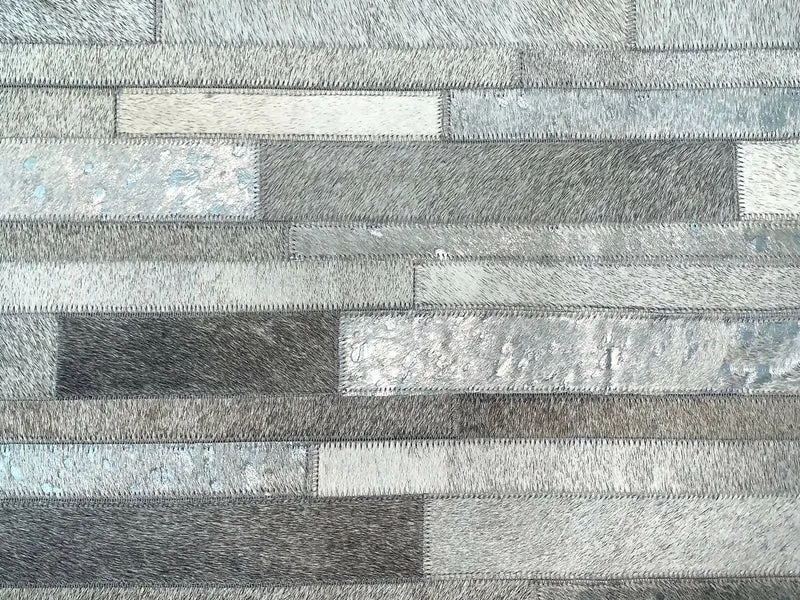 DEKOLAND - Stripes Rug Silver-Grey-White