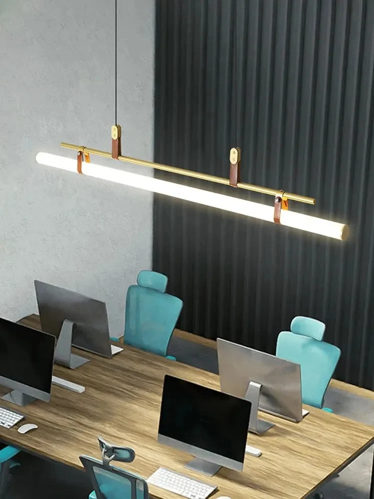 Modern LED Pendant Light Horizontal Long Bar Dining Room Kitchen Suspension Light Office Workbench Ceiling Hanging Lamp