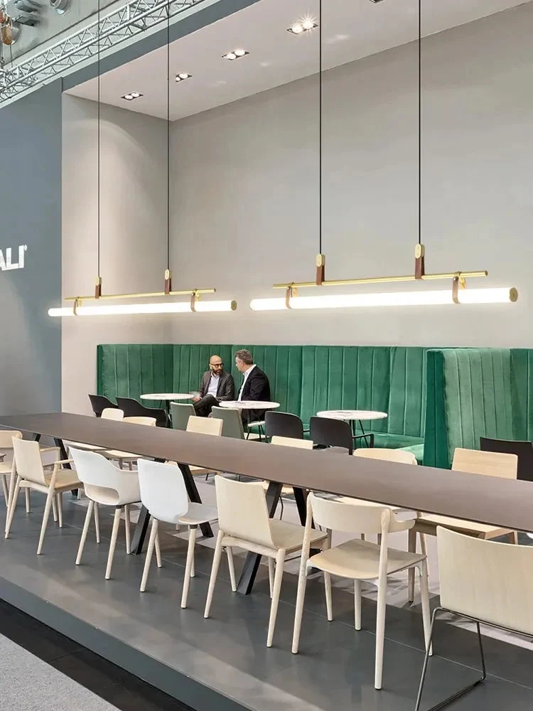 Modern LED Pendant Light Horizontal Long Bar Dining Room Kitchen Suspension Light Office Workbench Ceiling Hanging Lamp