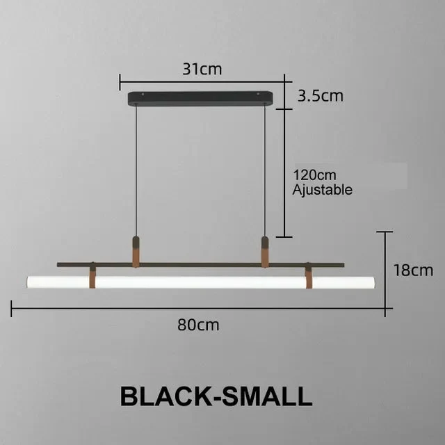 Modern LED Pendant Light Horizontal Long Bar Dining Room Kitchen Suspension Light Office Workbench Ceiling Hanging Lamp