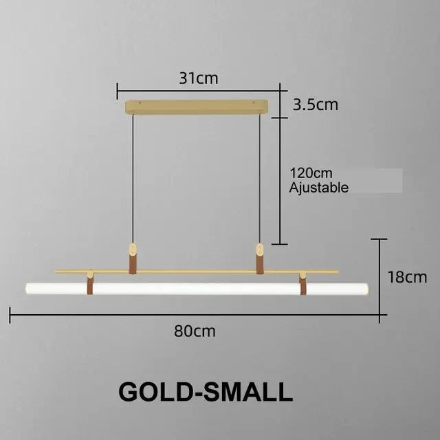 Modern LED Pendant Light Horizontal Long Bar Dining Room Kitchen Suspension Light Office Workbench Ceiling Hanging Lamp